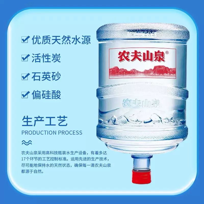 娃哈哈桶装水家用纯净水大桶水包装饮用水16.8L/桶